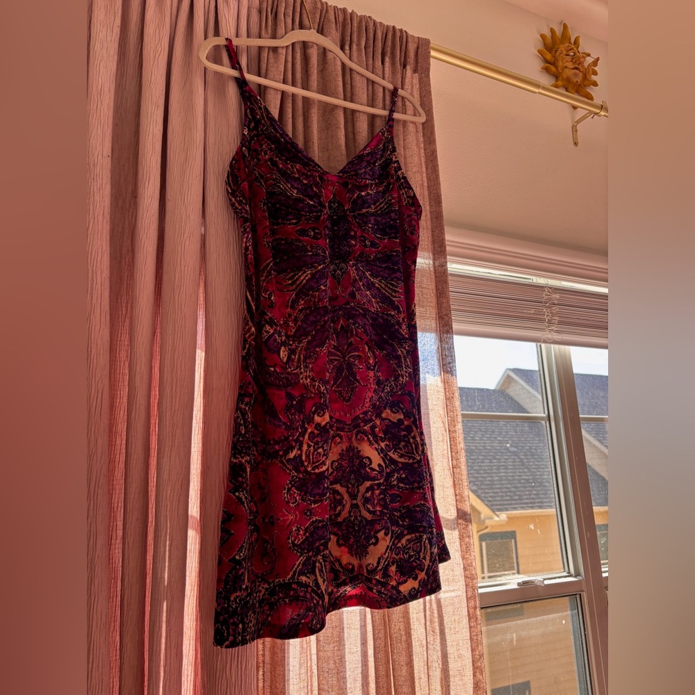 Free People Intimates Jewel Toned Crushed Velvet Dress/Nightie